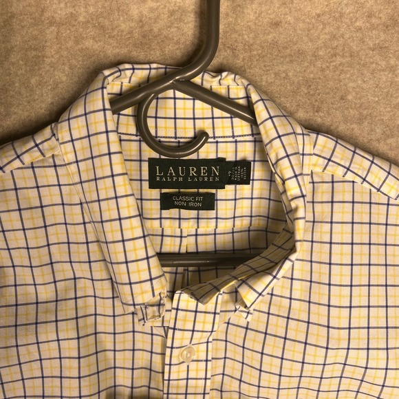 Lauren Ralph Lauren Mens Classic Fit Non Iron Plaid Button Down Shirt 17‎ 32/33 - Picture 6 of 9